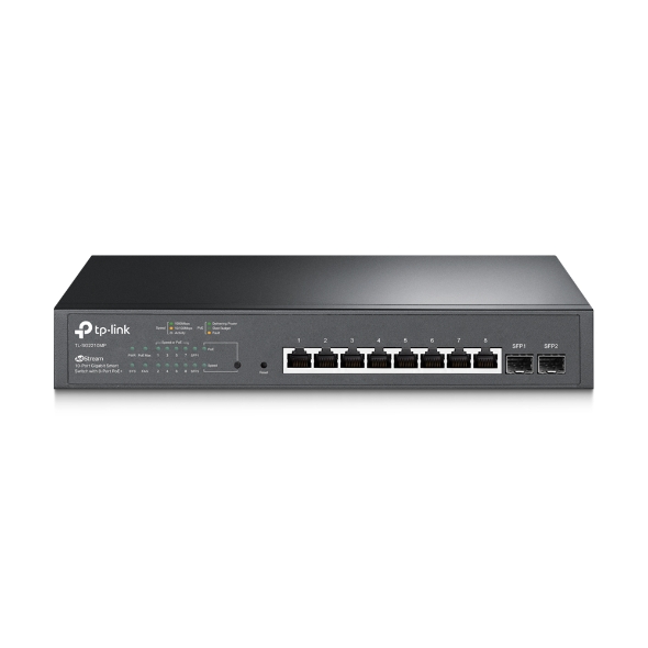 قیمت و خرید سوییچ شبکه 10 پورت + 2 پورت SFP با 8 پورت PoE+ تی پی لینک مدل TL-SG2210MP | نت ران